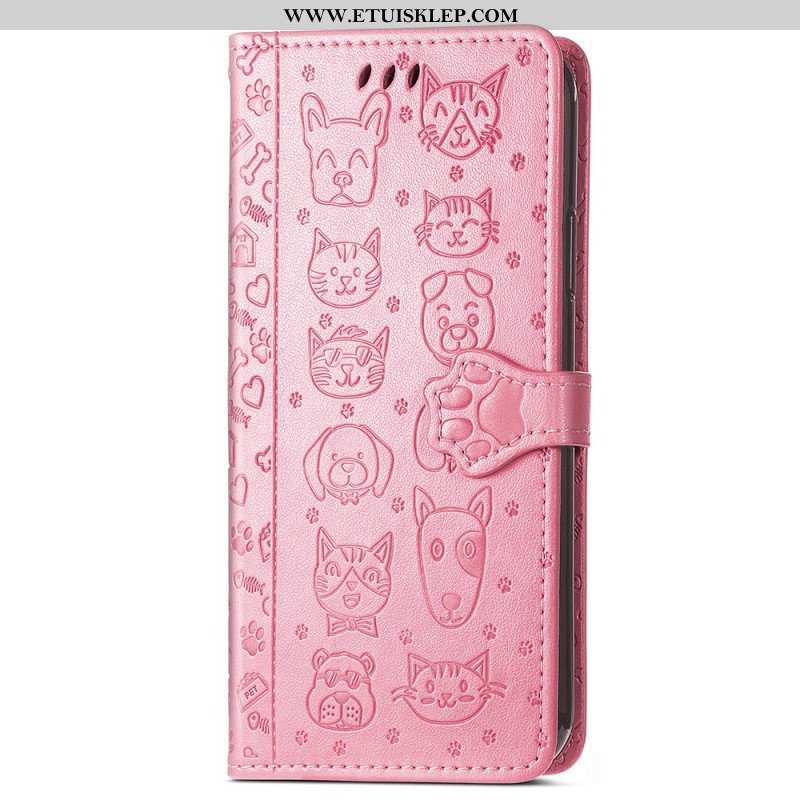 Etui Folio do iPhone 15 Pro Animowane Zwierzęta